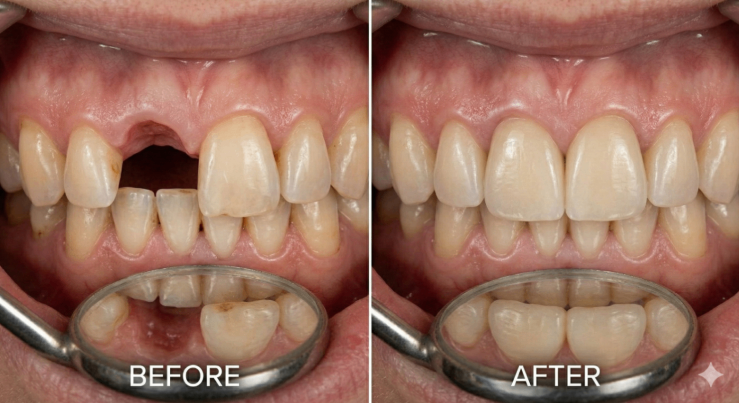 Knocked-out tooth replacement